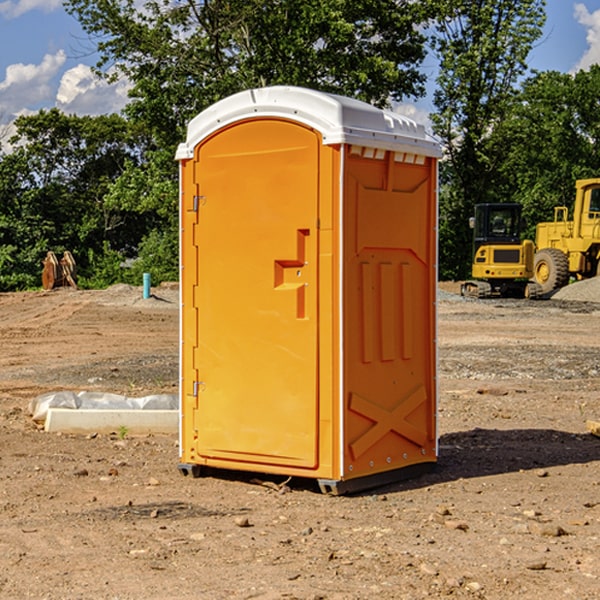 how often are the porta potties cleaned and serviced during a rental period in Clay Center